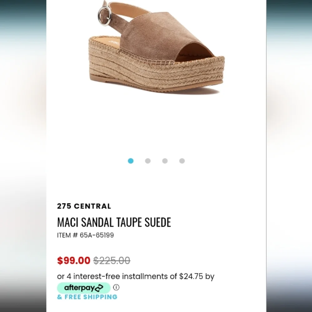 NWT.Elegant Beige Suede Espadrille Wedge Sandalsn - Picture 10 of 10